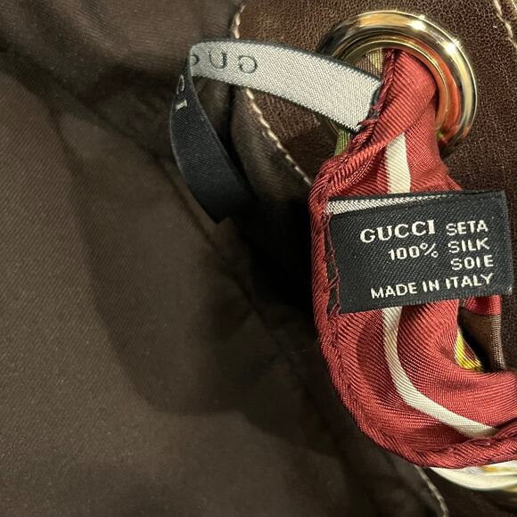 GUCCI Positano Small Beige Brown GG Canvas Leather Tote Bag - Picture 8 of 16